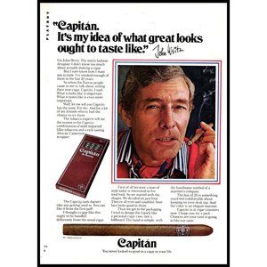 1975 Capitan de Tueros Cigars Vintage Print Ad John Weitz Cigar Smoke Wall Art